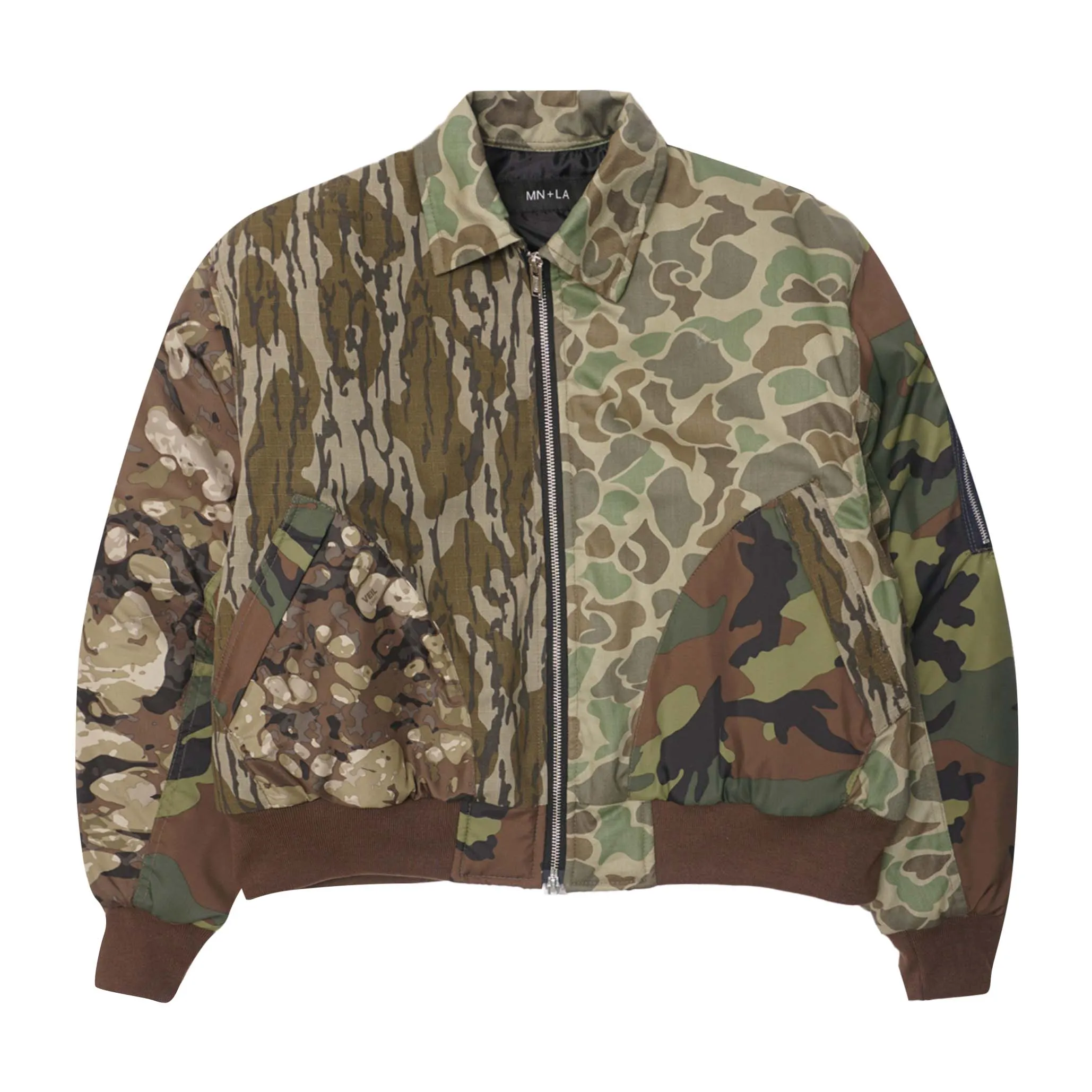 FLIGHT BOMBER JACKET IN PATCHWORK CAMO