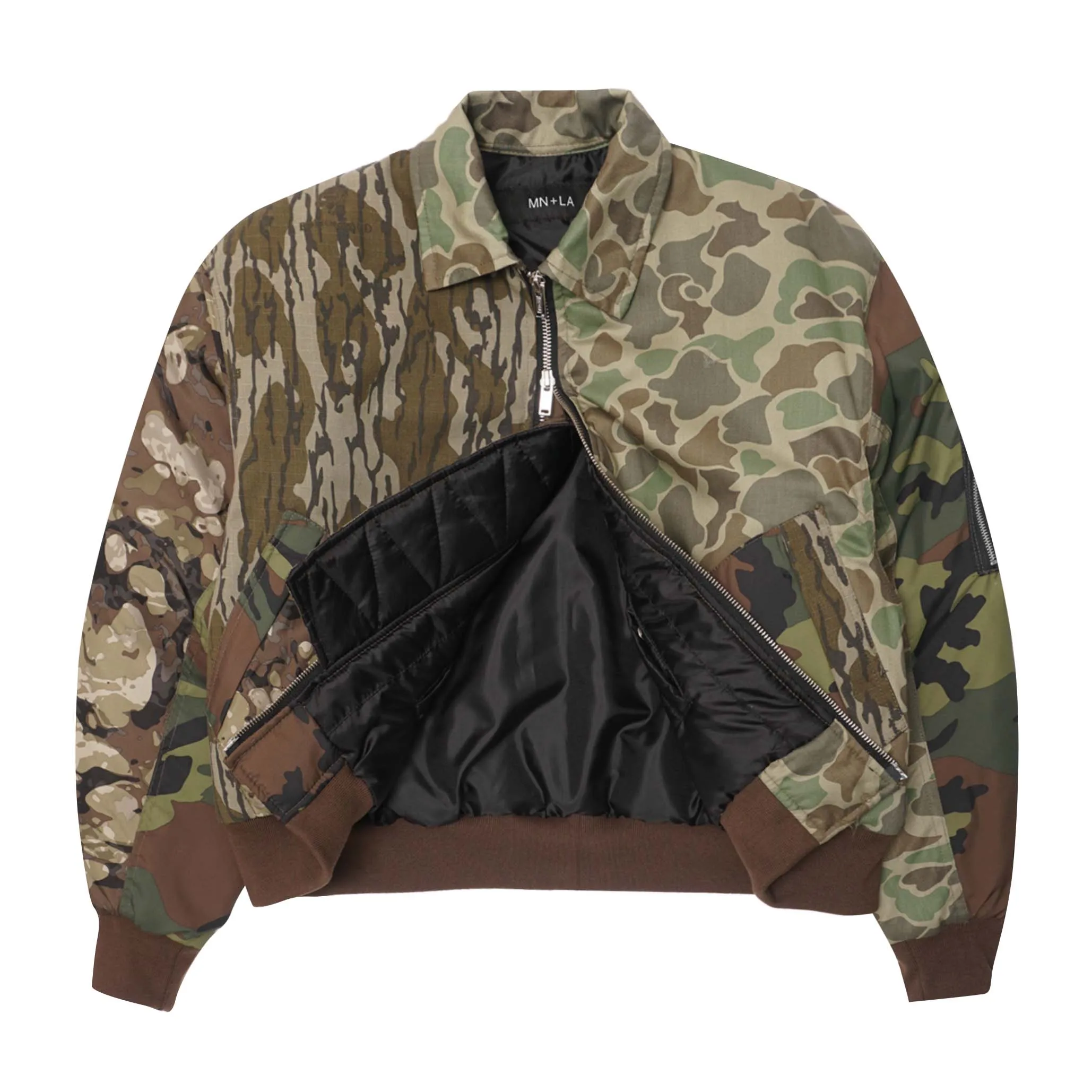 FLIGHT BOMBER JACKET IN PATCHWORK CAMO