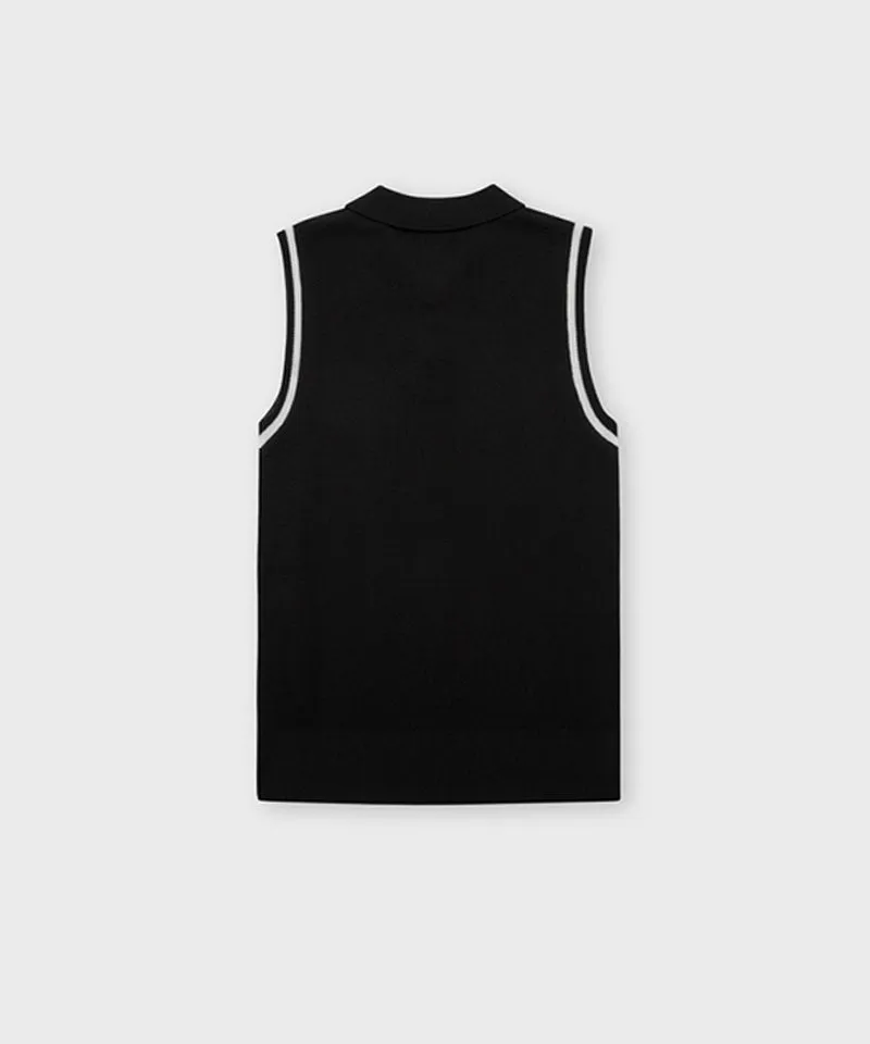 FORDI Collar Sleeveless Knit - Black