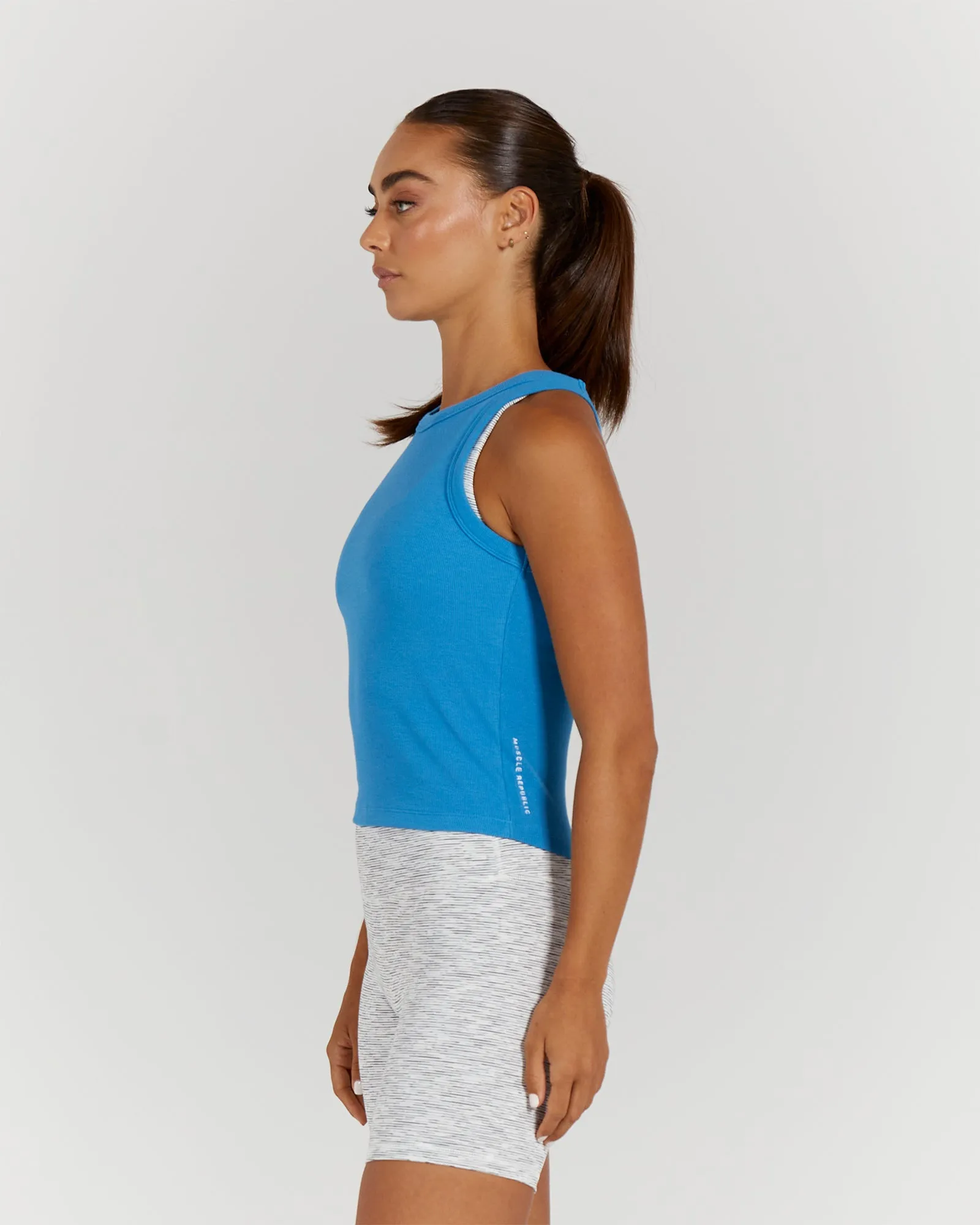 FORM RIBBED TANK TOP - BLUE