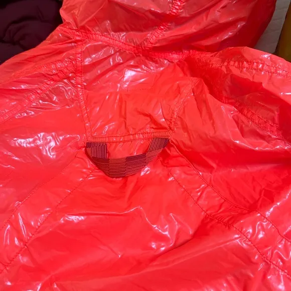 FP Movement Dew Drop Packable Rain Jacket Neon Orange Lightweight Pockets XS