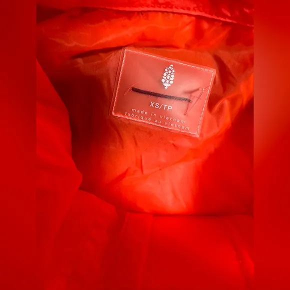 FP Movement Dew Drop Packable Rain Jacket Neon Orange Lightweight Pockets XS