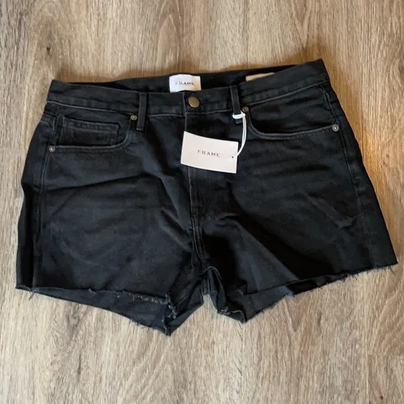 Frame Denim Le Brigette Black Shorts Size 30