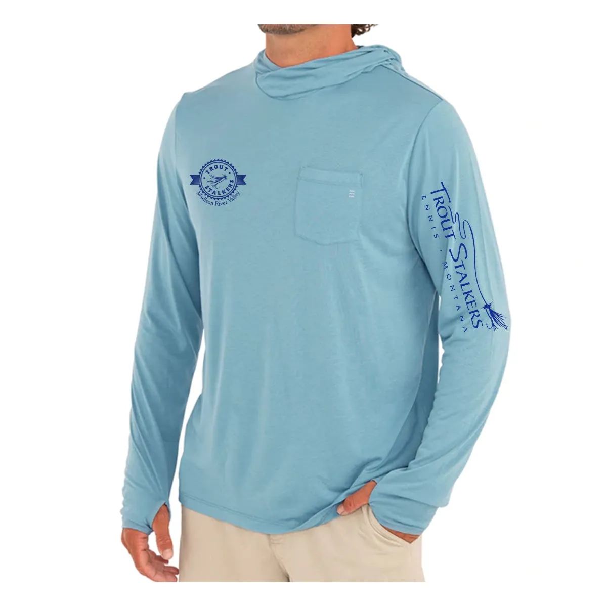 Free Fly MTS Logo Bamboo Lightweight Hoody - Tidewater Medium