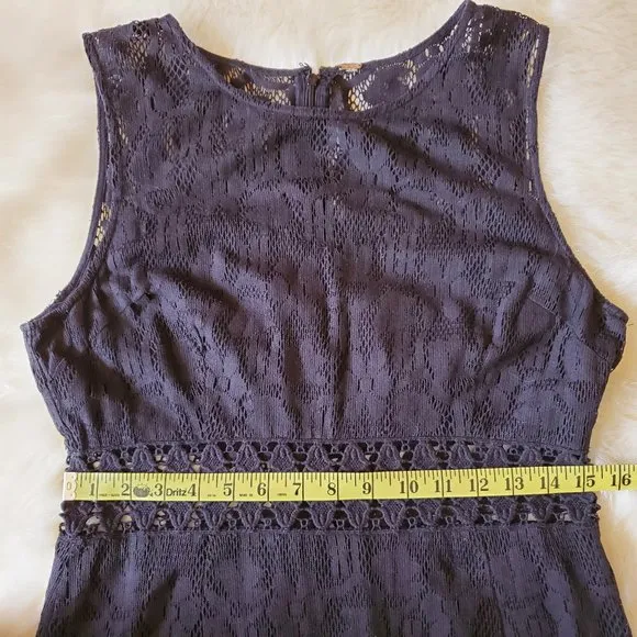 Free People Black Lace Waist Cutout Shift Dress Size M