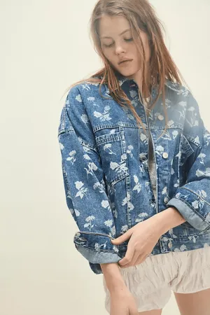 Free People: Opal Swing Denim Jacket in Fallen Daisy