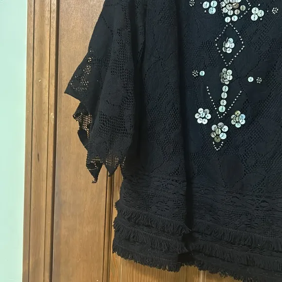 Free People Shell Game Embellished Shift Mini Dress