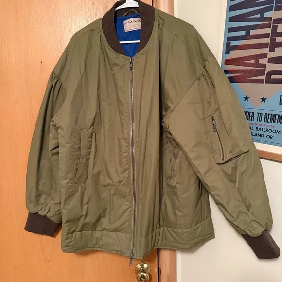 FREE PEOPLE We the Free Becca Oversized Bomber Jacket, size L, NWOT