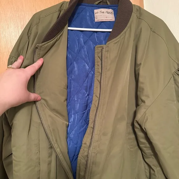FREE PEOPLE We the Free Becca Oversized Bomber Jacket, size L, NWOT