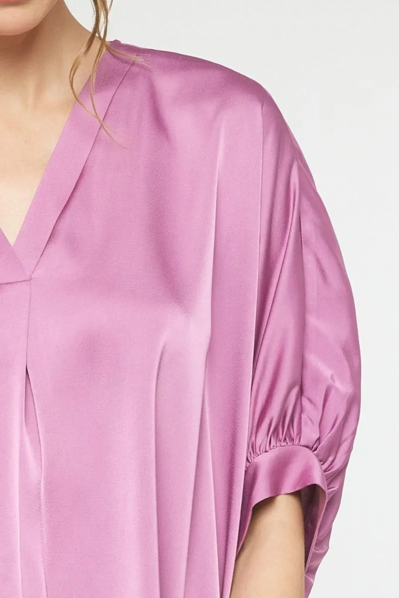 French Blue Cuff Sleeve Oversized Top