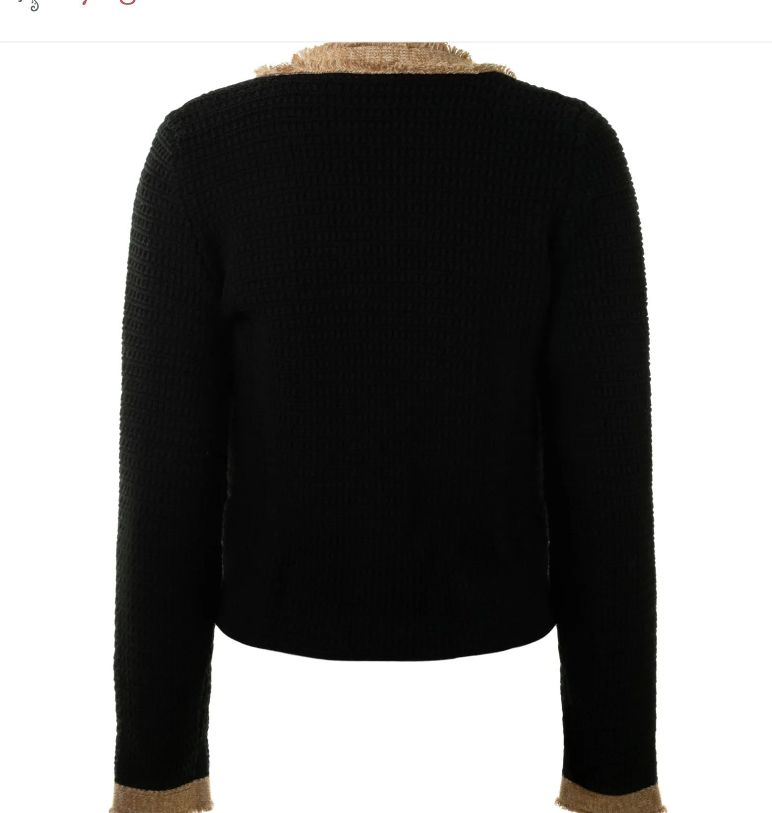 Fringed Trimmed V Neck Jacket