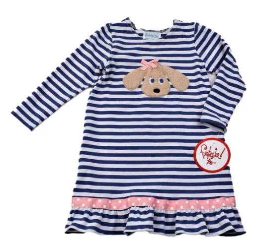 Funtasia Too Striped Dog Applique Shirt