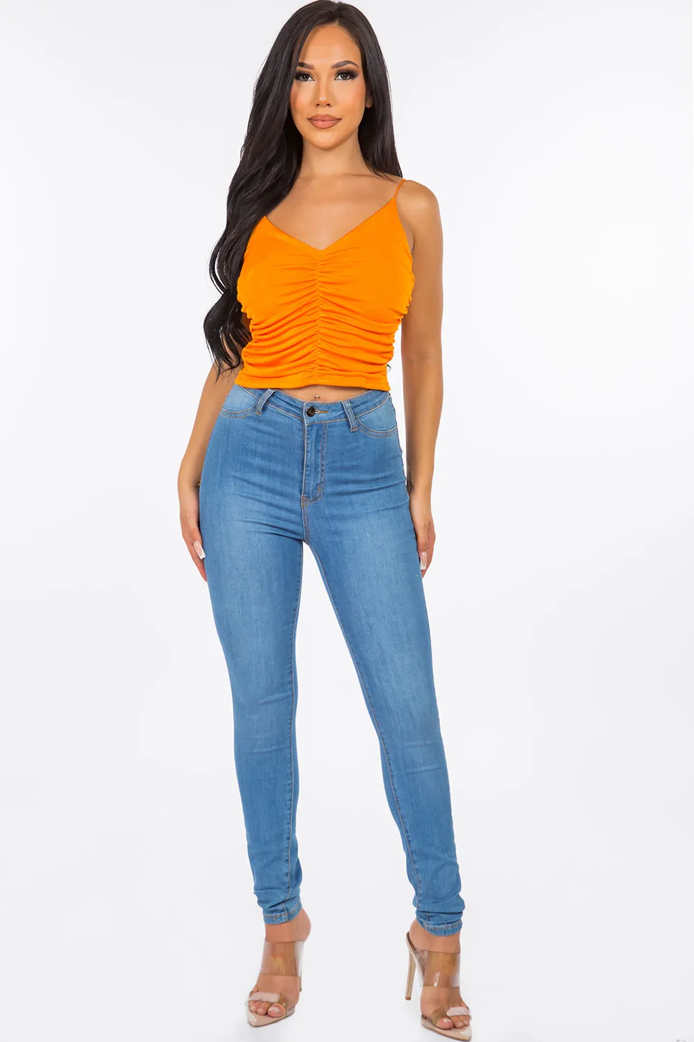 Gabriella Ruched Cami Crop Top