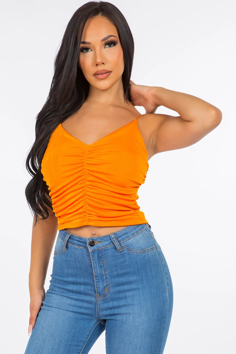 Gabriella Ruched Cami Crop Top