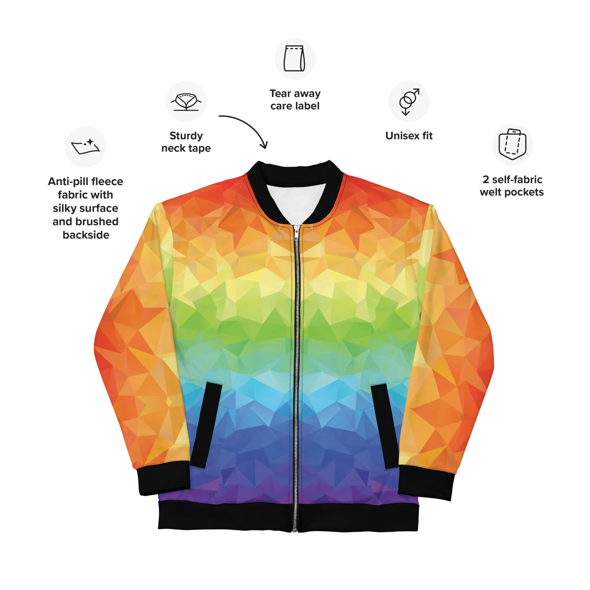 Geometric Pride Bomber Jacket