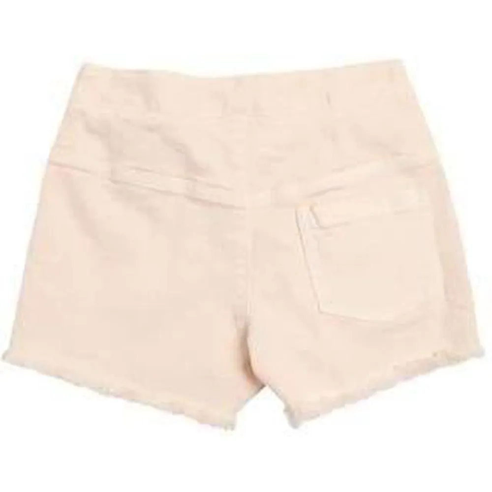 Girls Peach Denim Shorts