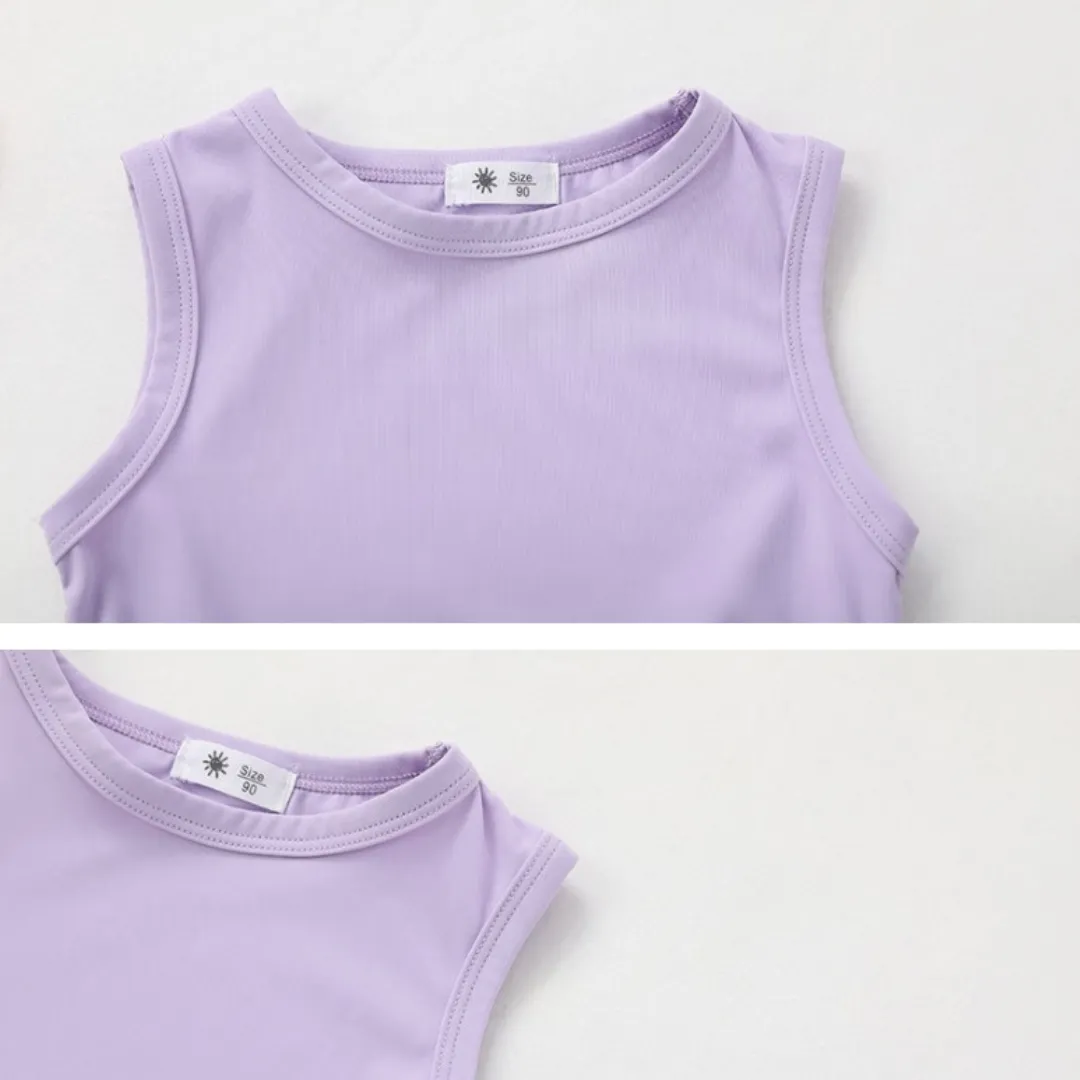Girl's Racer Top Summer Dress - Lilac