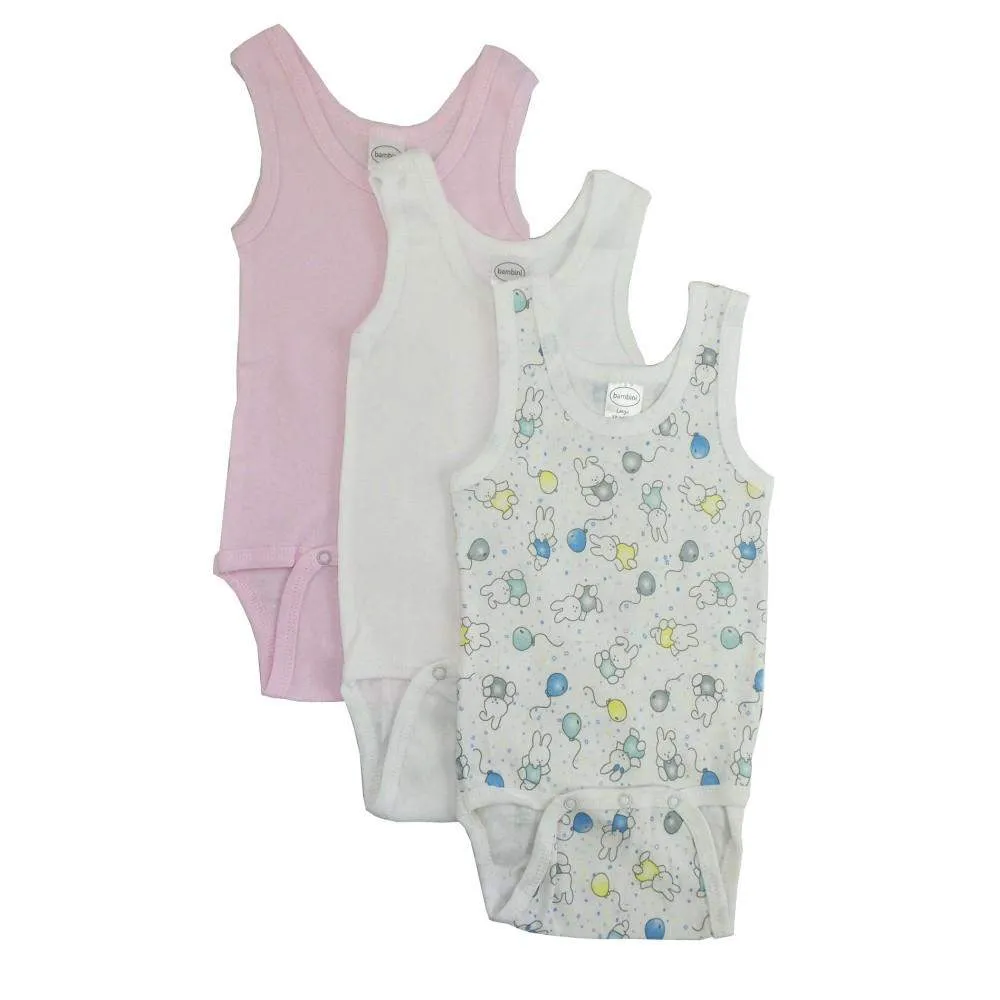 Girl's sleeveless onesies 3 pack