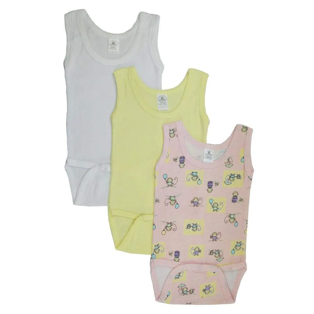 Girl's sleeveless onesies 3 pack