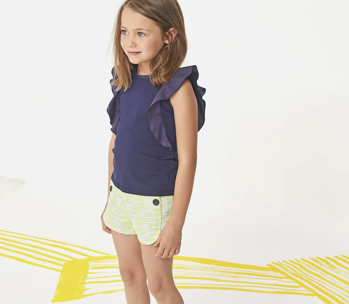 Girls Tank Top With Flounces