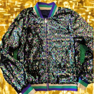 GLEAUX GIRL™ MARDI GRAS SEQUIN CONFETTI JACKET