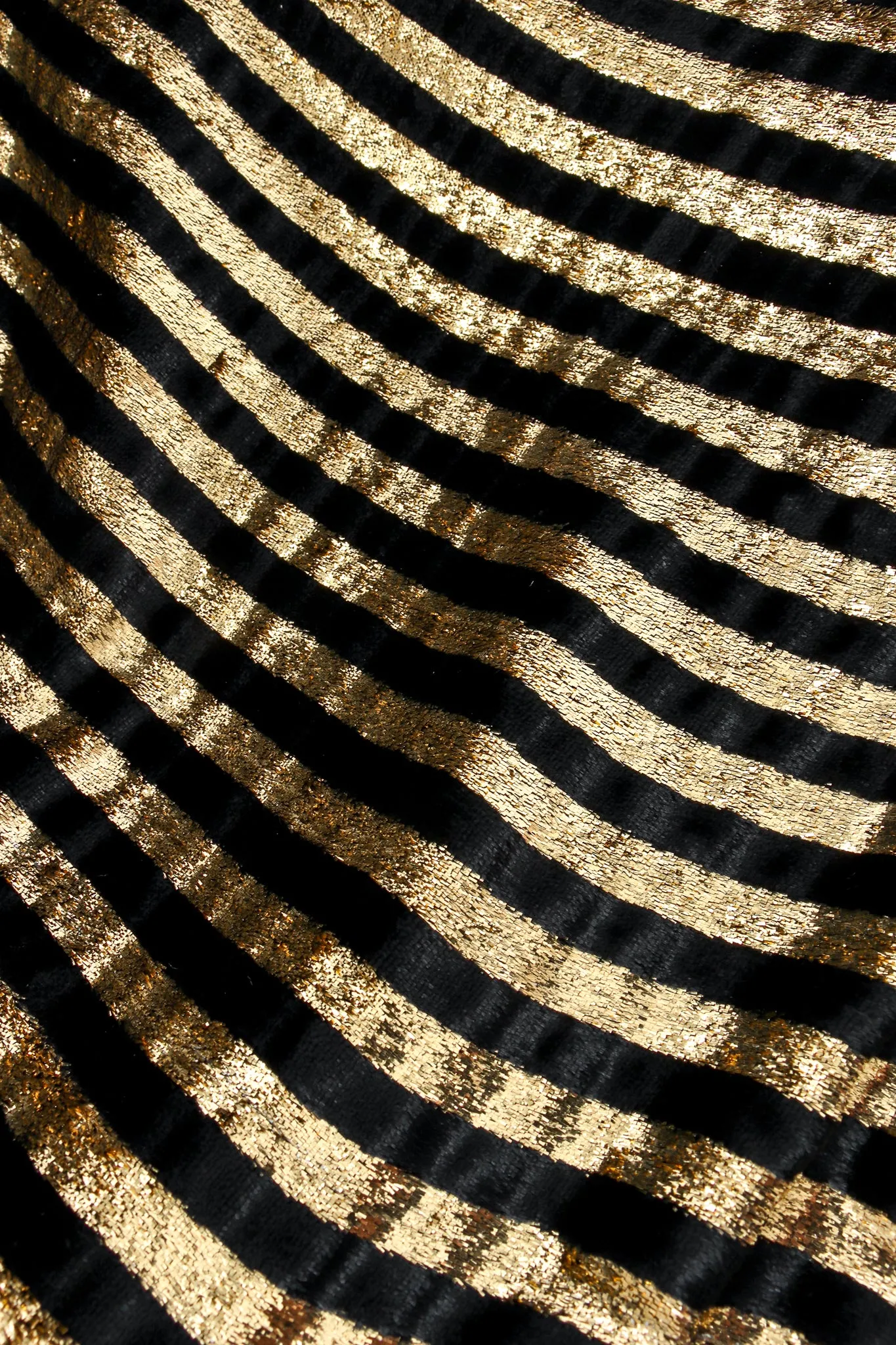 Gold Striped Panel Gown With Shorts