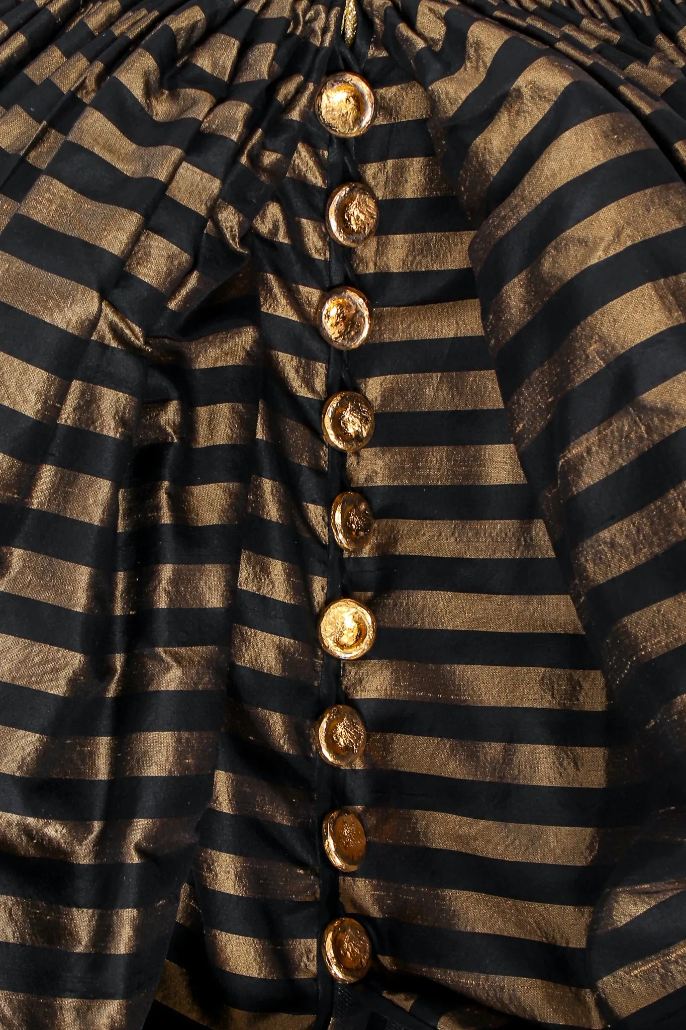 Gold Striped Panel Gown With Shorts