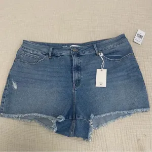Good American Shadow Pocket Denim Cut Off Shorts