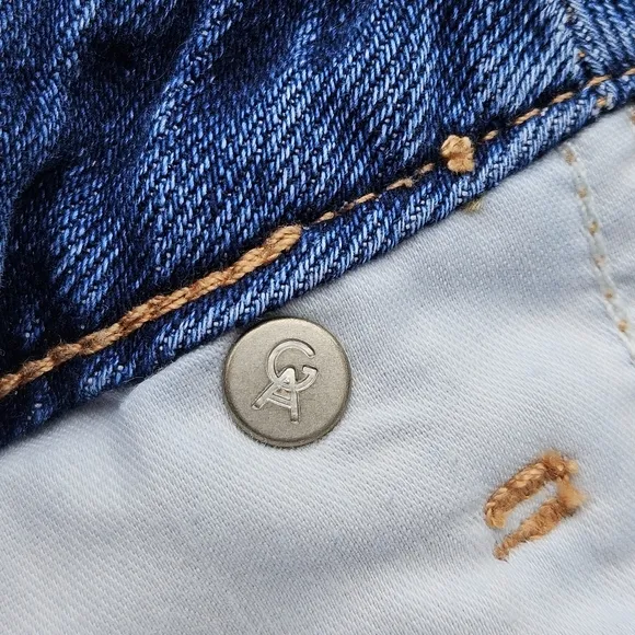 Good American Short Bombshell Shadow Pocket High Waist Button Fly Jean Size 6/28