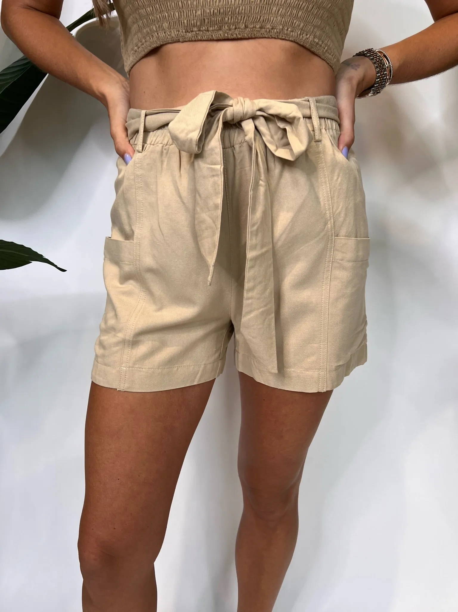 Grade & Gather Cargo Shorts Sand