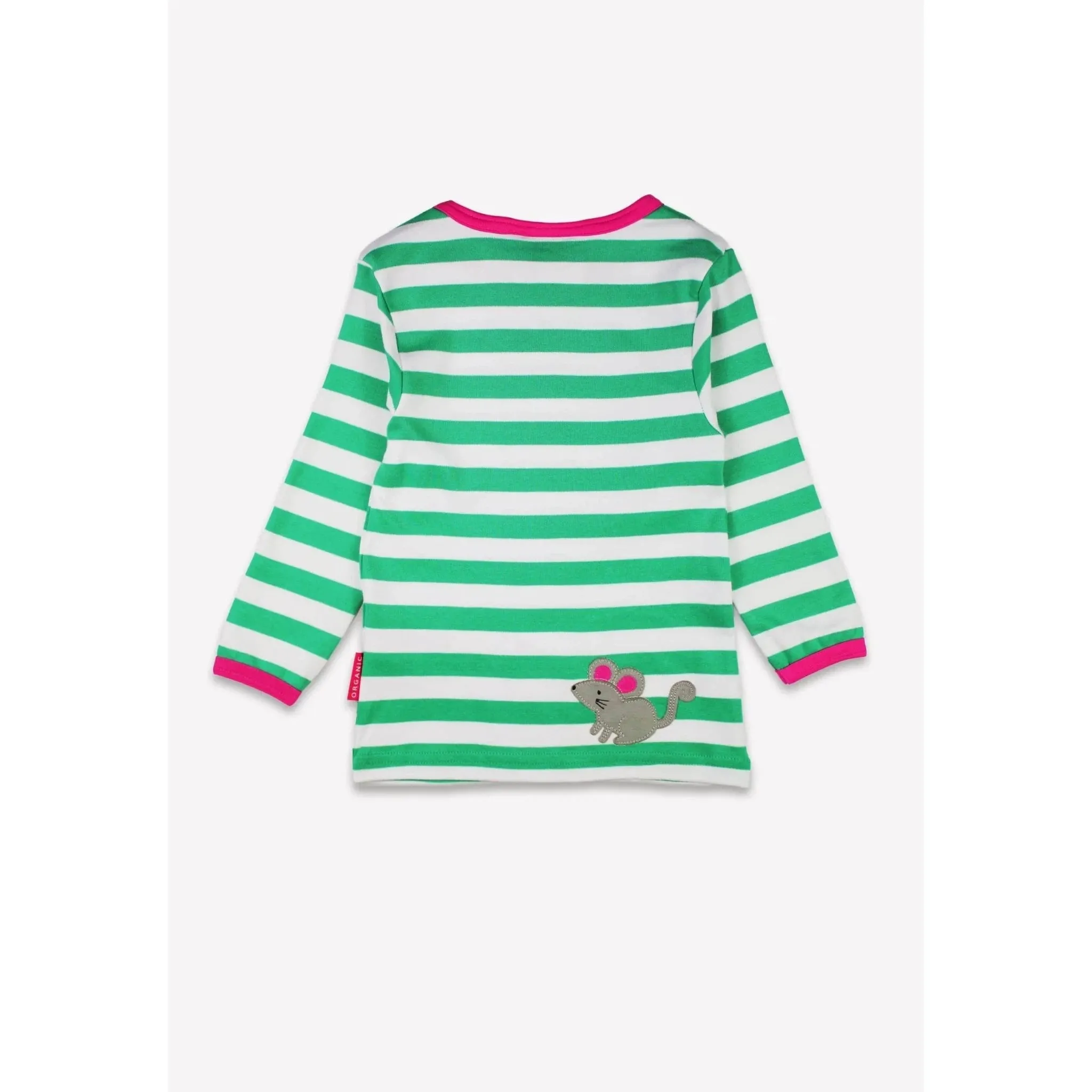 Green Kitten Applique Long Sleeve Shirt