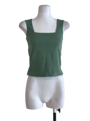 Green Plain Sleeveless Top