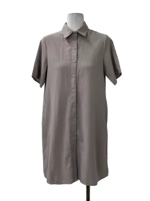 Grey Button Shift Dress