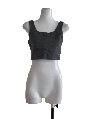 Grey Plain Sleeveless Top