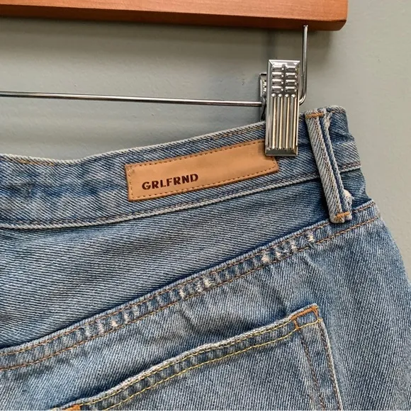 GRLFRND Cindy High Rise Distressed Denim Shorts size 28