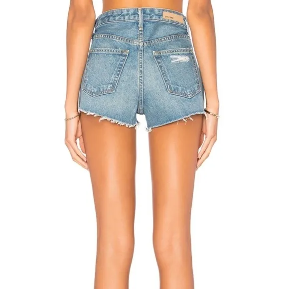 GRLFRND Cindy High Rise Distressed Denim Shorts size 28