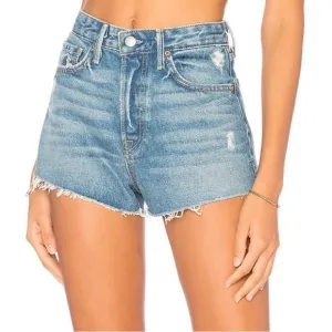 GRLFRND Cindy High Rise Distressed Denim Shorts size 28