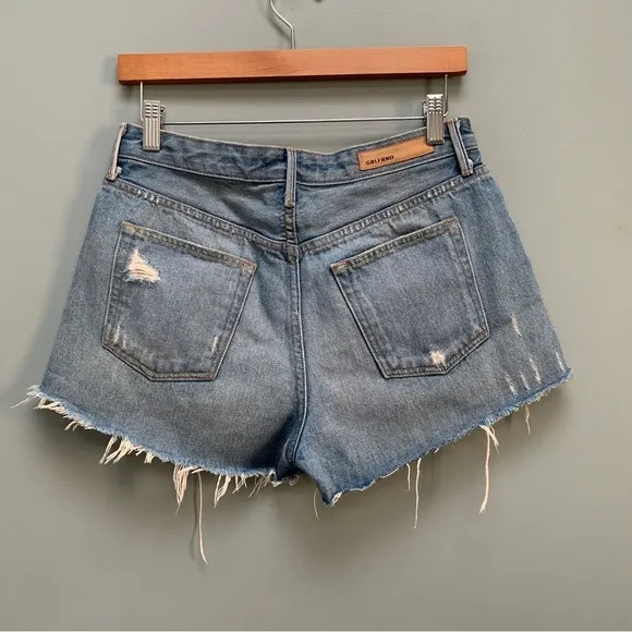 GRLFRND Cindy High Rise Distressed Denim Shorts size 28
