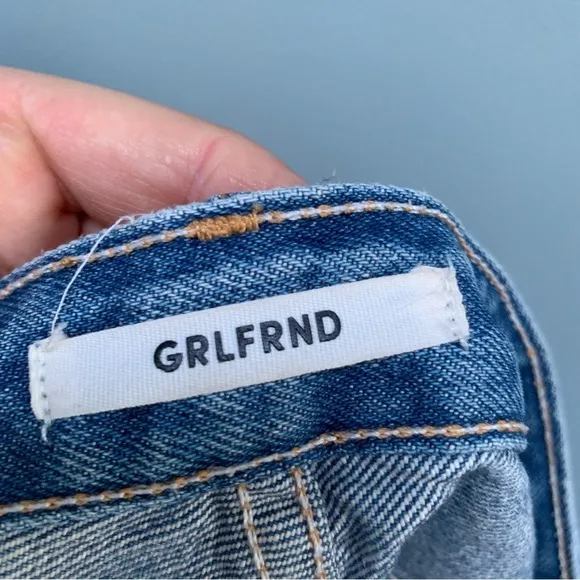 GRLFRND Cindy High Rise Distressed Denim Shorts size 28