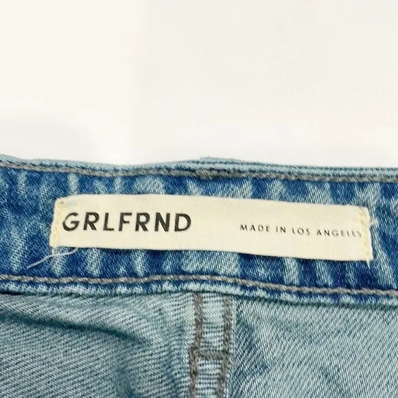 GRLFRND Helena High-Rise Cut Off Denim Shorts Women’s Sz 28 Blue