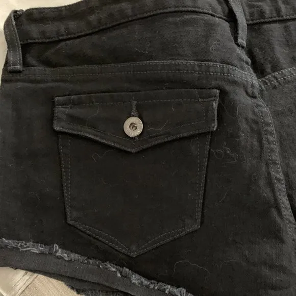 Guess Black Denim &quot;Cut Off&quot; Shorts NWT