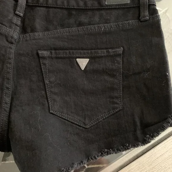 Guess Black Denim &quot;Cut Off&quot; Shorts NWT