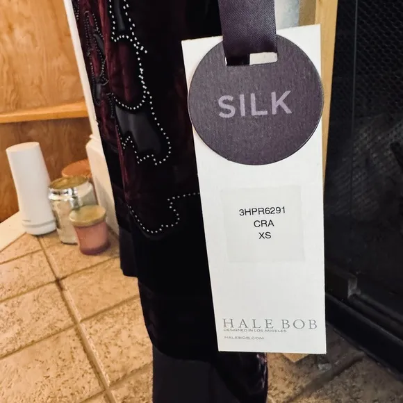 Hale Bob stunning velvet and silk dress NWT