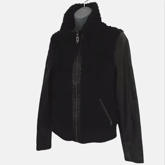 Harley Davidson Women's Black Sherpa Faux Leather Jacket. Small