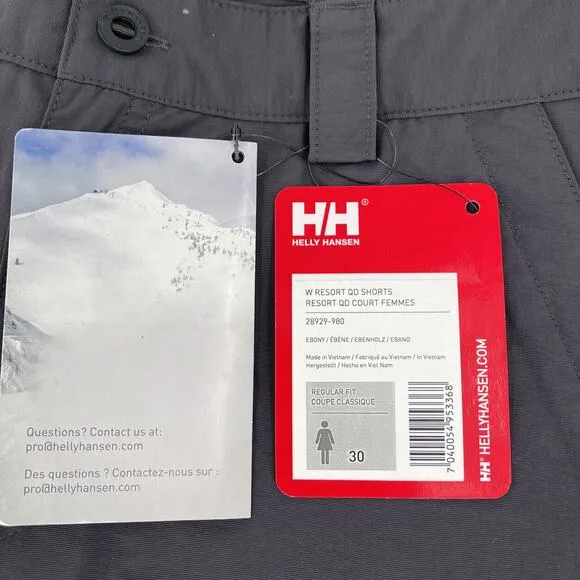 Helly Hansen Resort QD Quick Dry Cargo Shorts Womens 30 Gray