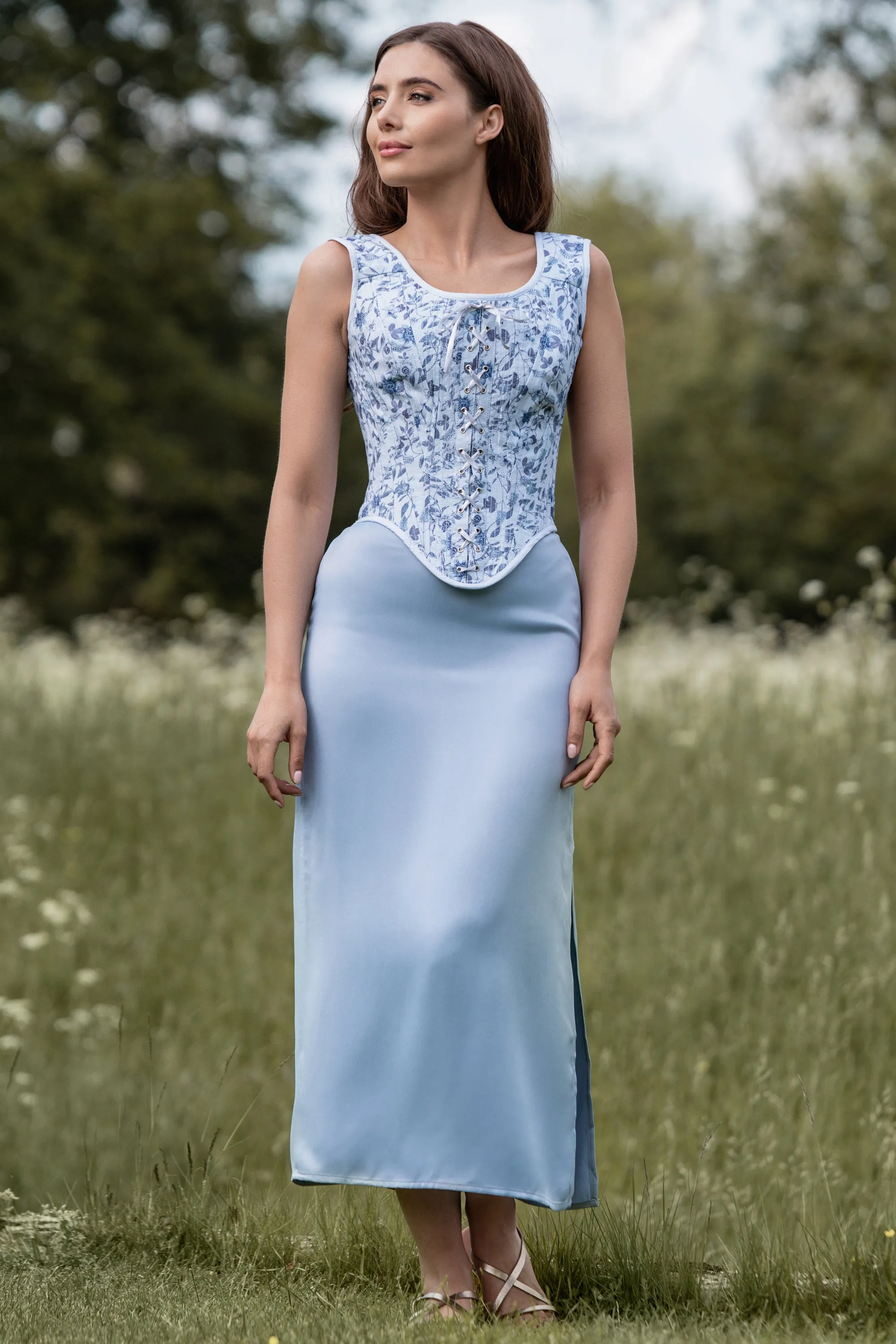 Historically Inspired Blue Corset Top