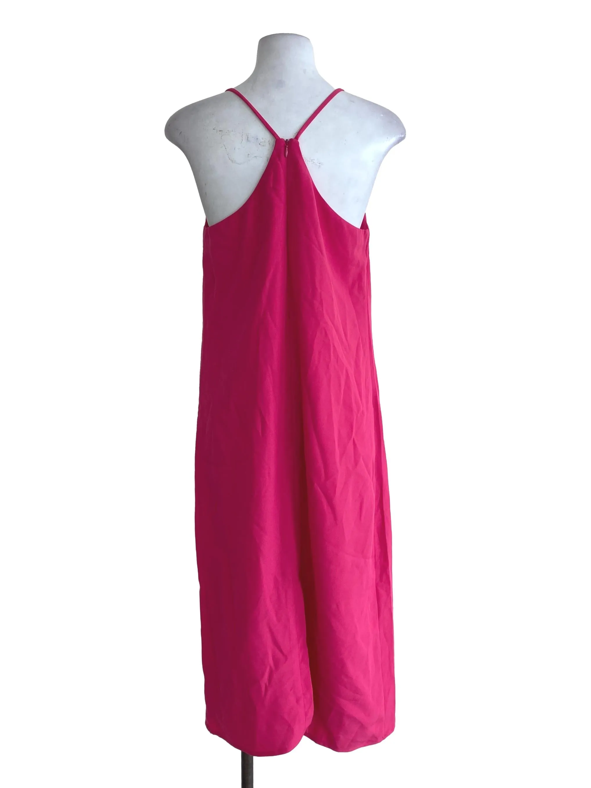 Hot Pink Plain Shift Dress YHF