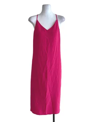 Hot Pink Plain Shift Dress YHF