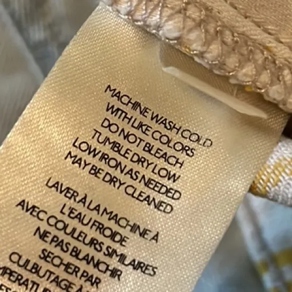 🎉HP🎉. 19. Anthropologie Pilcro High Rise Denim Shorts /Mustard &amp; Cream Stripes