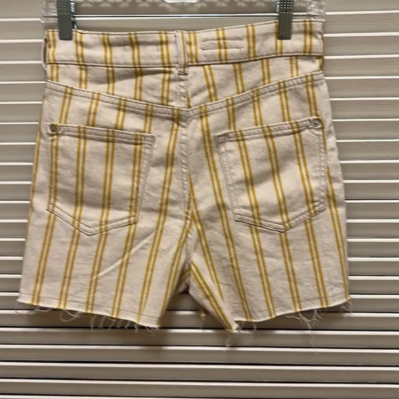 🎉HP🎉. 19. Anthropologie Pilcro High Rise Denim Shorts /Mustard &amp; Cream Stripes